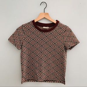 NWT- ZARA Diamond Woven Croptop